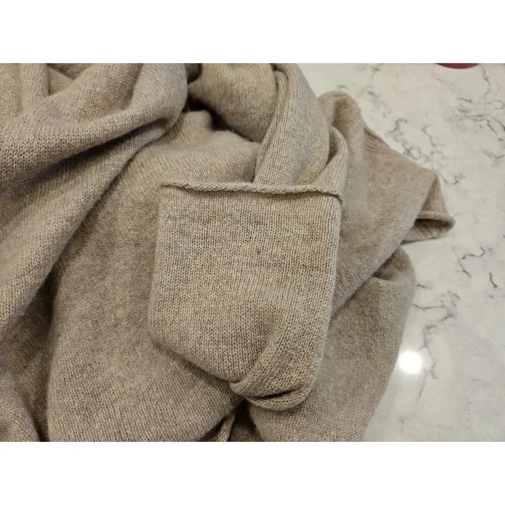 Cynthia Rowley Cashmere Draped Open Cardigan Sweater 2 Ply Beige Taupe Size M - Picture 4 of 11